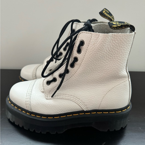 Dr. Martens Women's Sinclair Leather Zip Front Boots - White - Picture 6 of 9